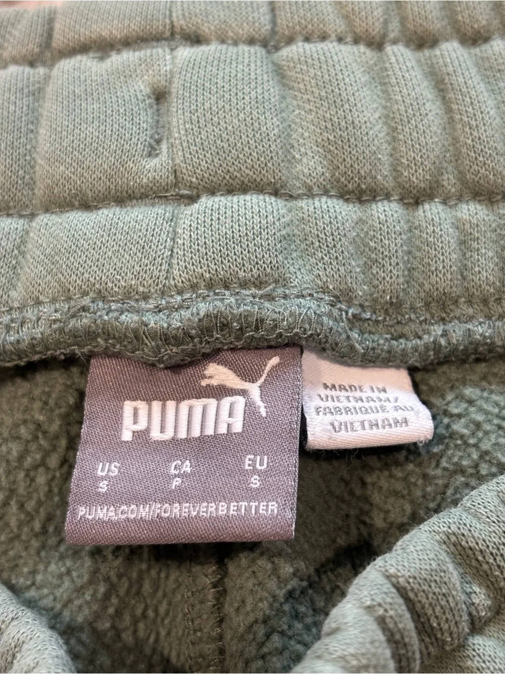 Puma Sage Green Fleece Jogger Pants
